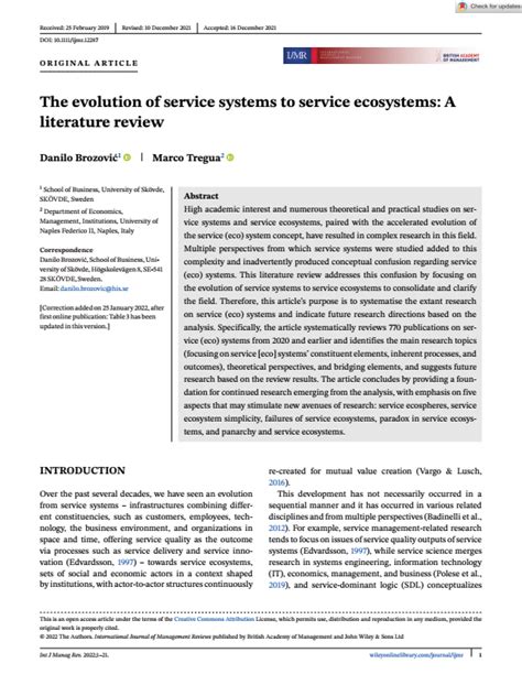 types of service systems|The evolution of service systems to service ecosystems: .